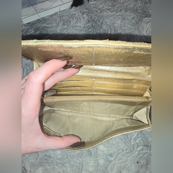 Prada Gold Leather ✨️ Nappa Gaufre Continental Long Wallet (EUC)(COA CARD) - Picture 8 of 12